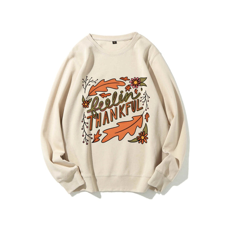 Damen Sweatshirt mit buntem Herbstmotiv und inspirierendem Schriftzug Drune