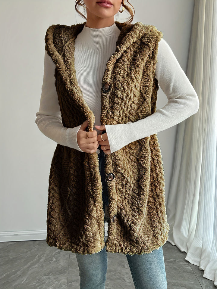 Damen kuschelige Longweste Drune