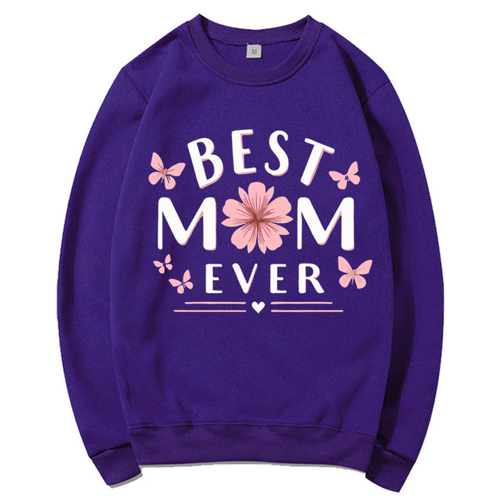 Damen Sweatshirt mit verspieltem Lieblingsspruch und floralem Design Drune