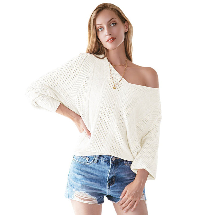 Damen Strickpullover mit modischem Lochmuster und oversized Schnitt Drune