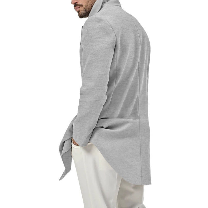 Herren eleganter, klassischer Wollmantel mit doppelter Knopfleiste und hohem Kragen Drune