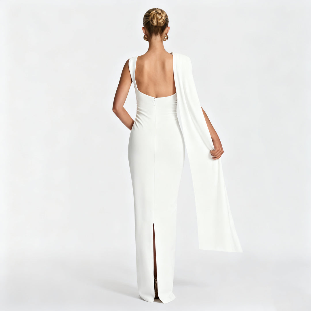 Damen Elegantes Langes Abendkleid mit Ein-Schulter-Design Drune