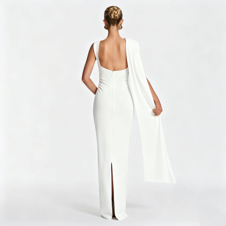 Damen Elegantes Langes Abendkleid mit Ein-Schulter-Design Drune