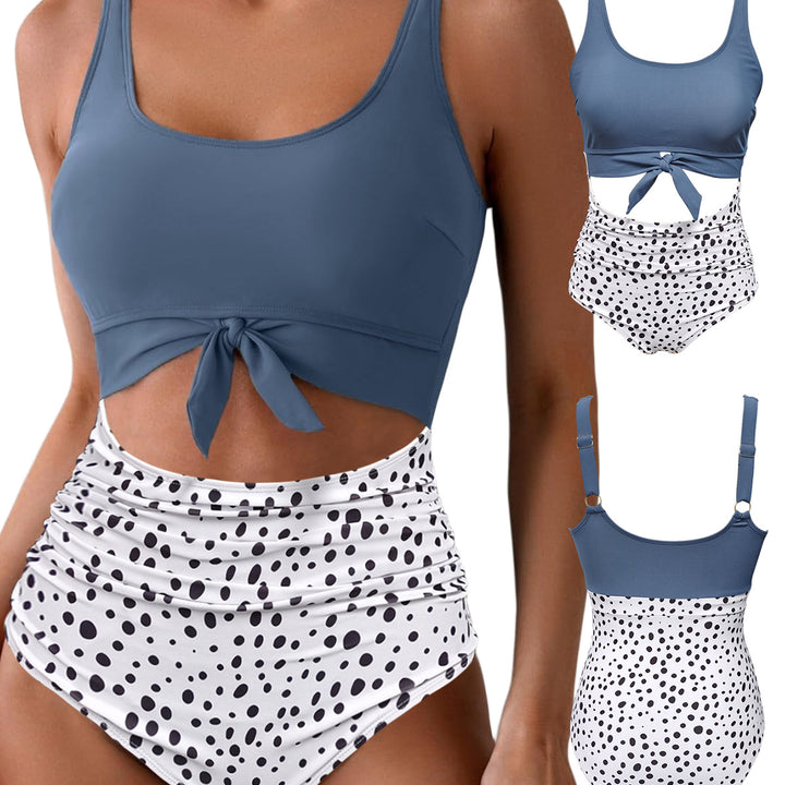 Damen Bikiniset mit Hoher Taille und Raffungen Drune