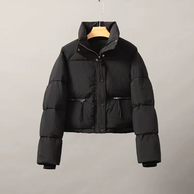 Damen gesteppte Winterjacke mit hohem Kragen und praktischen Taschen Drune