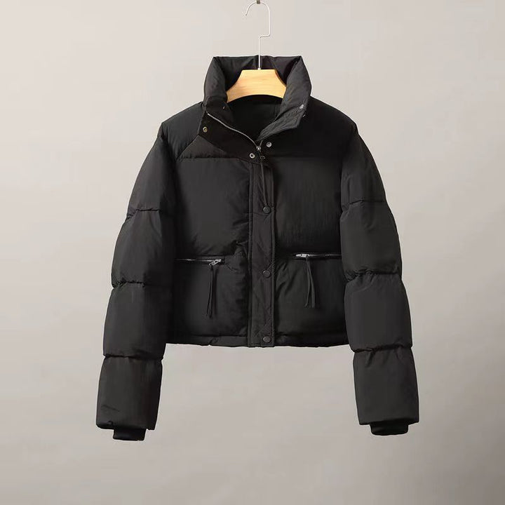 Damen gesteppte Winterjacke mit hohem Kragen und praktischen Taschen Drune