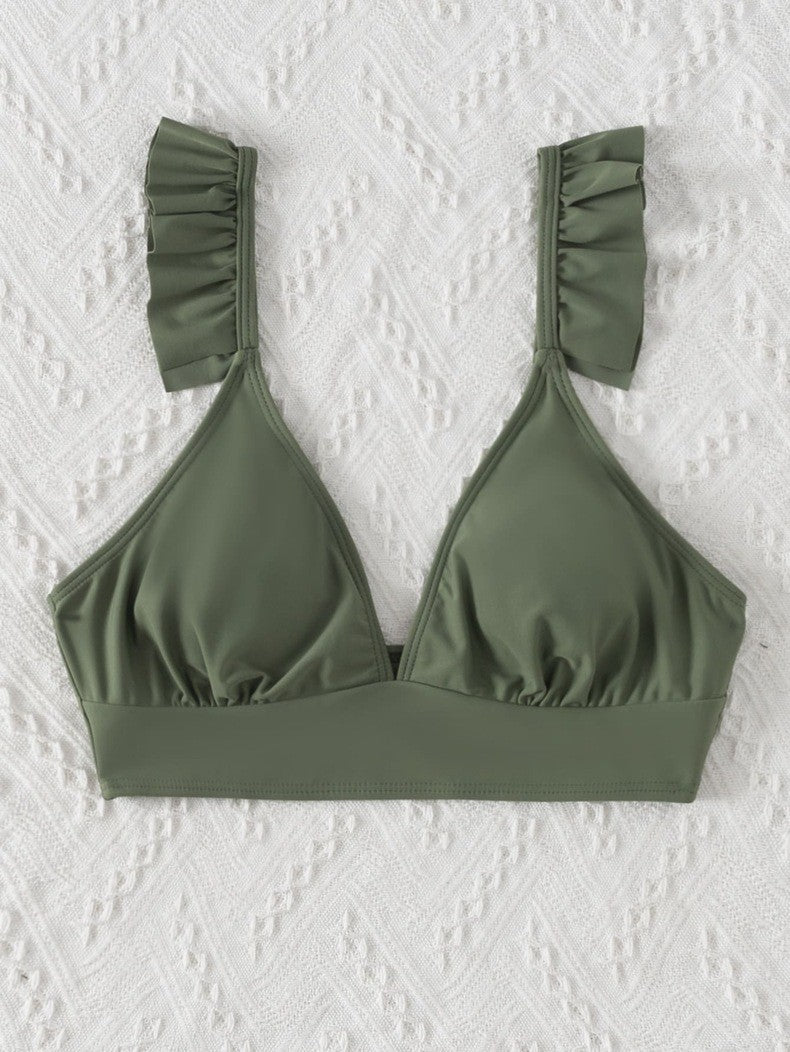 Damen Triangel-Bikinioberteil mit voluminösen Rüschendetails Drune