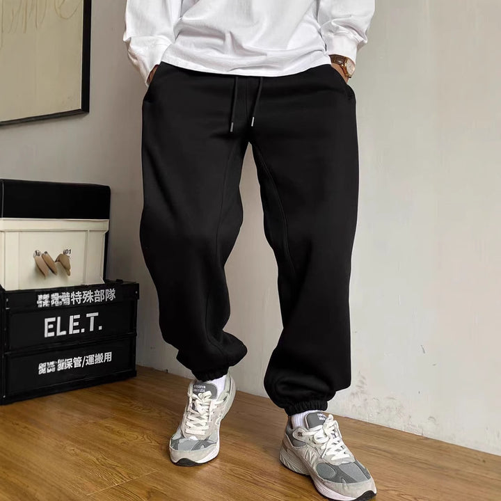 Herren nan tapered Jogginghose mit markanter Schrittnaht Kordelzug und elastischen Knöchelbündchen Drune