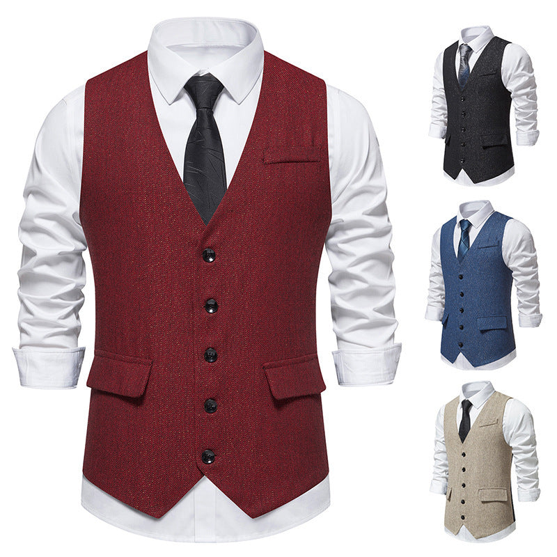 Herren elegante Weste mit feinen Knopfdetails Drune