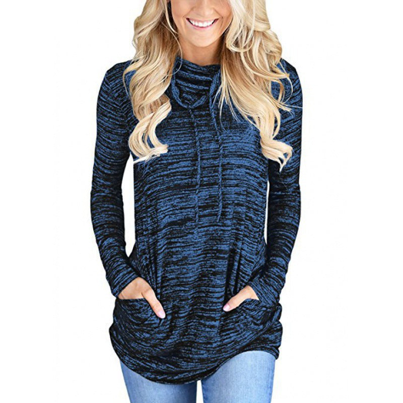 Damen lässiges Langarmshirt mit asymmetrischem Saum Drune