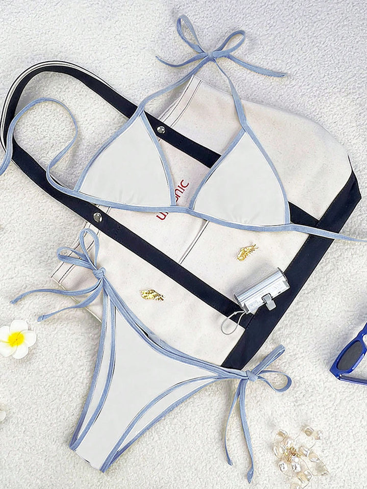 Damen Triangel-Bikini mit verspielten Schleifen Drune