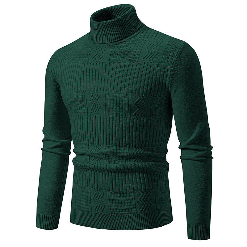 Herren nan strukturierter Rollkragenpullover aus feinem Strickmix mit körpernaher Passform Drune