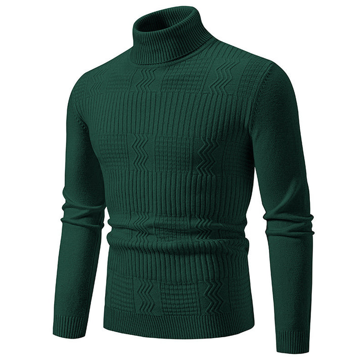 Herren nan strukturierter Rollkragenpullover aus feinem Strickmix mit körpernaher Passform Drune