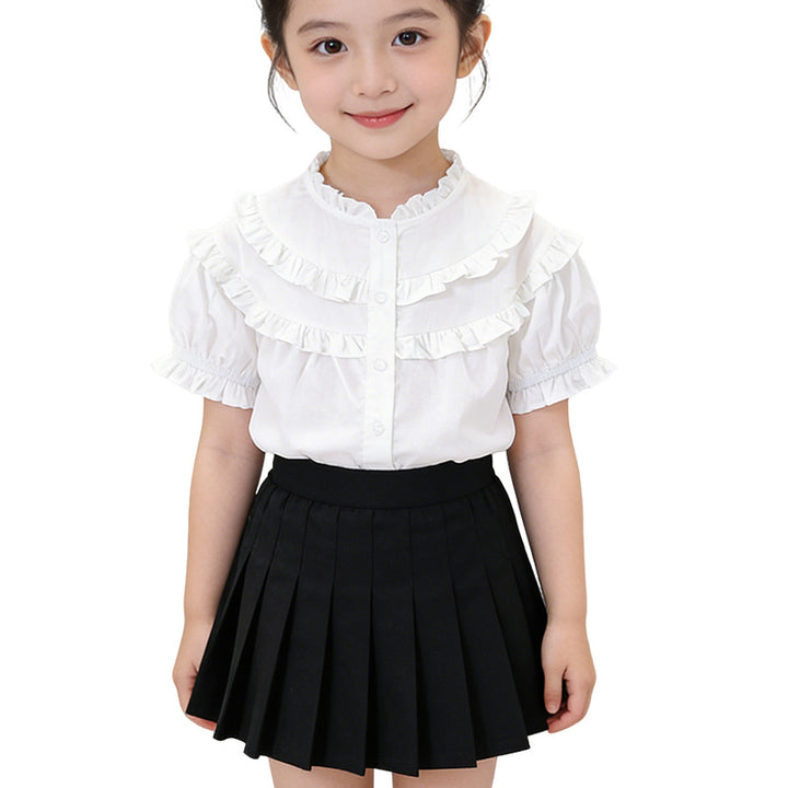 Mädchen Rüschenbluse mit elegantem Kragen Drune