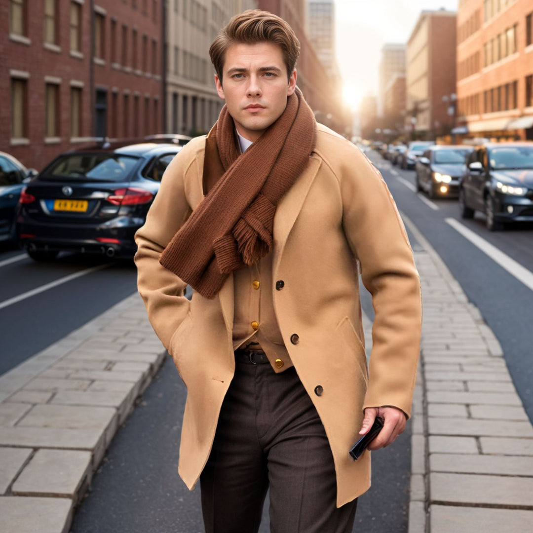 Herren lässiger Dufflecoat mit schickem Stehkragen und praktischen Taschen Drune