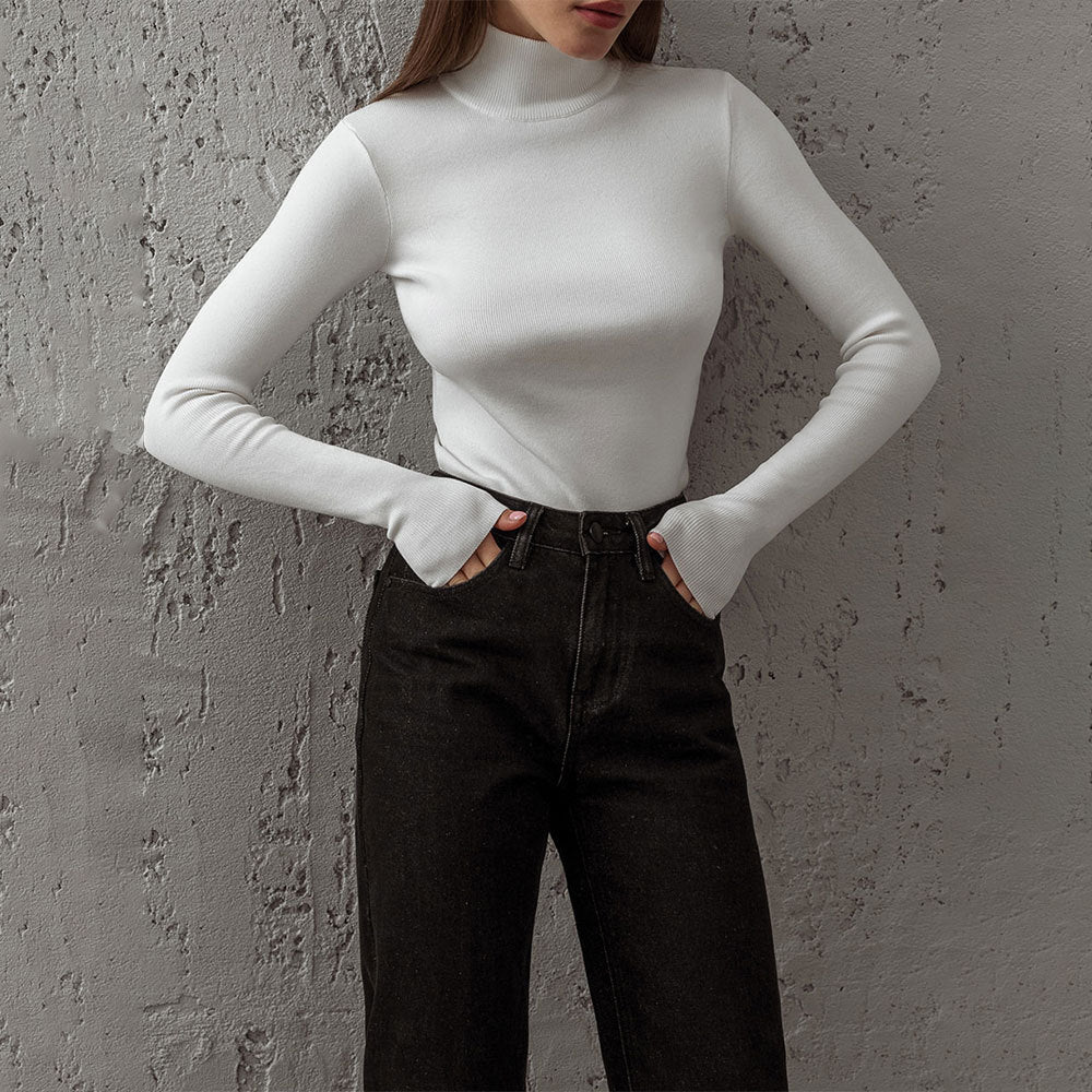 Damen Hochwertiger Rollkragenpullover aus weichem Material Drune