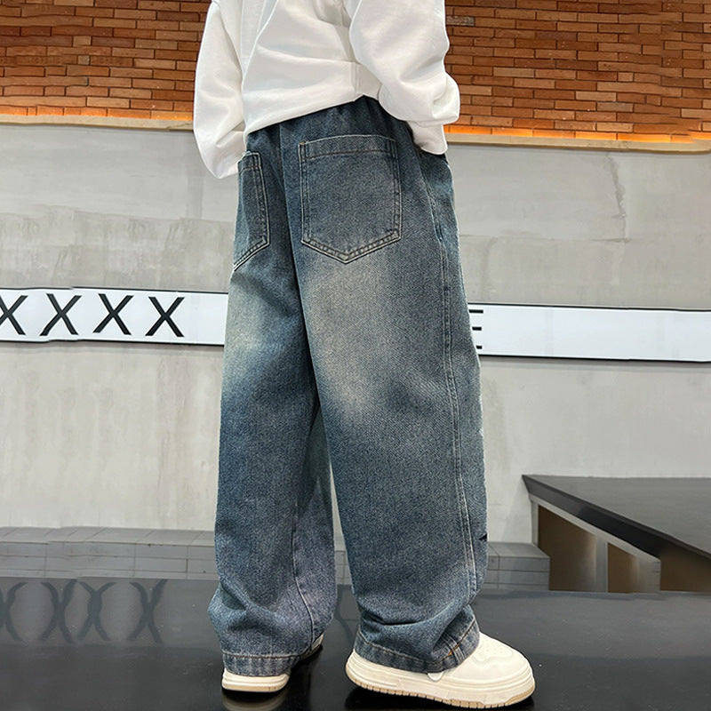 Damen weite Jeans mit Sternen-Applikationen Drune