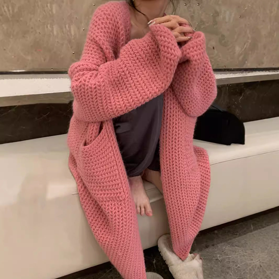 Damen Grobstrick-Cardigan mit offenen Taschen und lässiger Passform Drune