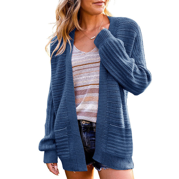 Damen Strickjacke mit strukturiertem Design und offenen Vorderteilen Drune
