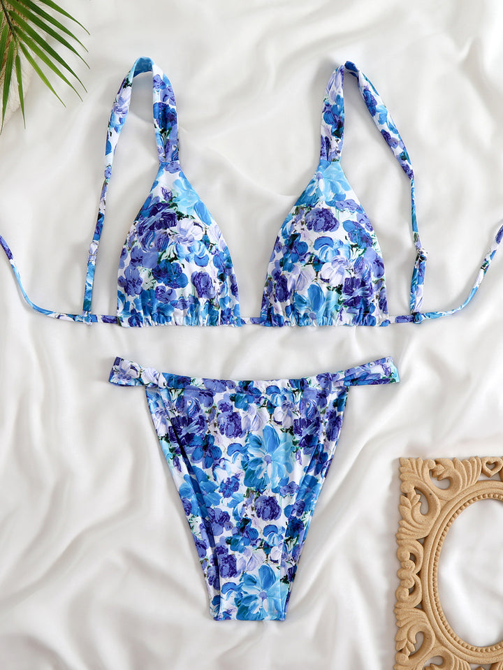 Damen Triangel-Bikini-Set mit modischem Tiermuster Drune
