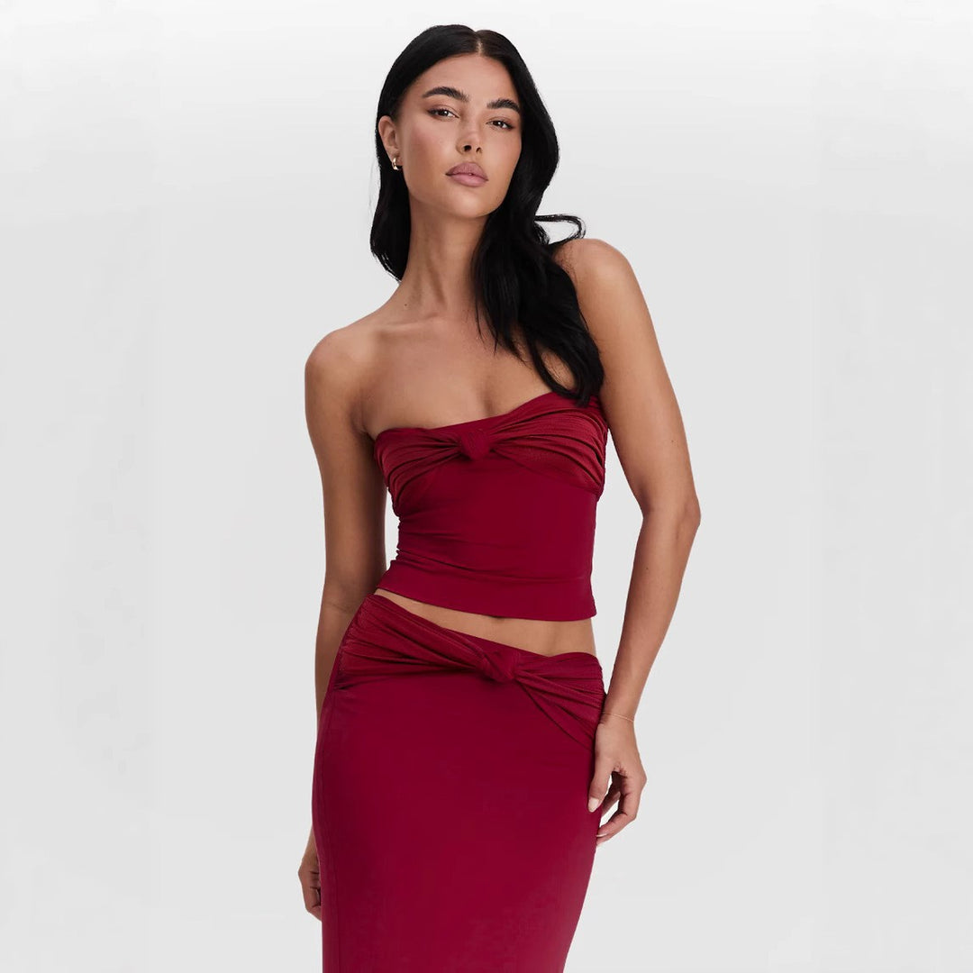 Damen Crop Top und Rock Set Drune