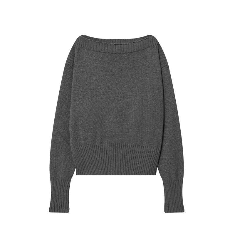 Damen kuscheliger Strickpullover mit weitem Schnitt und Rippbündchen Drune