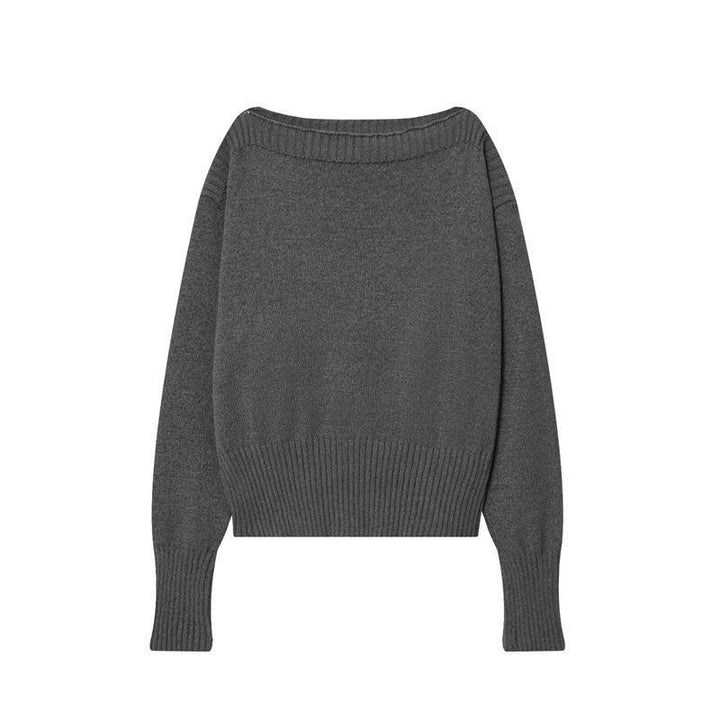 Damen kuscheliger Strickpullover mit weitem Schnitt und Rippbündchen Drune