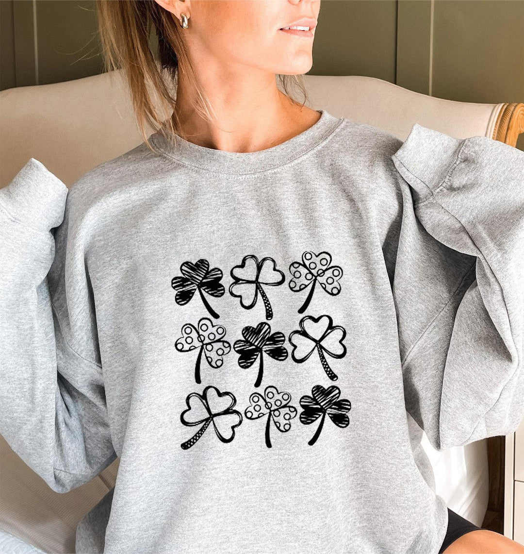 Damen Sweatshirt mit verspieltem Kleeblatt-Motiv Drune