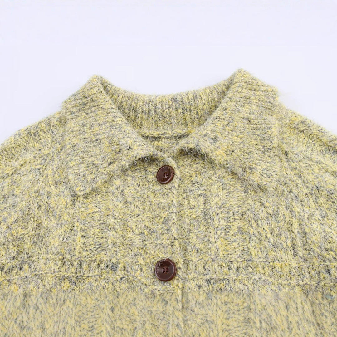 Damen Strickjacke mit schickem, weichem Stoff und dekorativen Knöpfen Drune