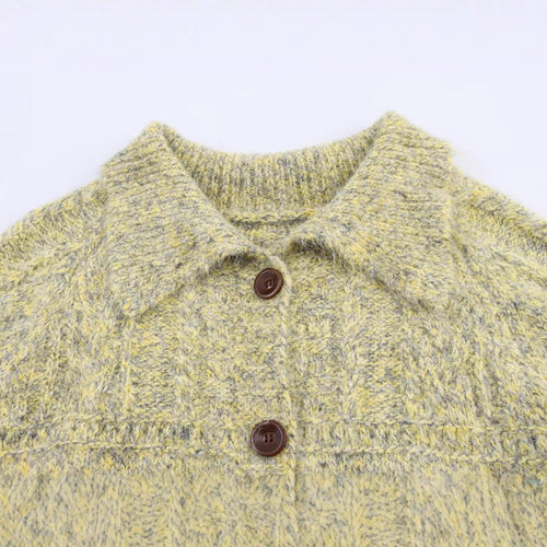 Damen Strickjacke mit schickem, weichem Stoff und dekorativen Knöpfen Drune