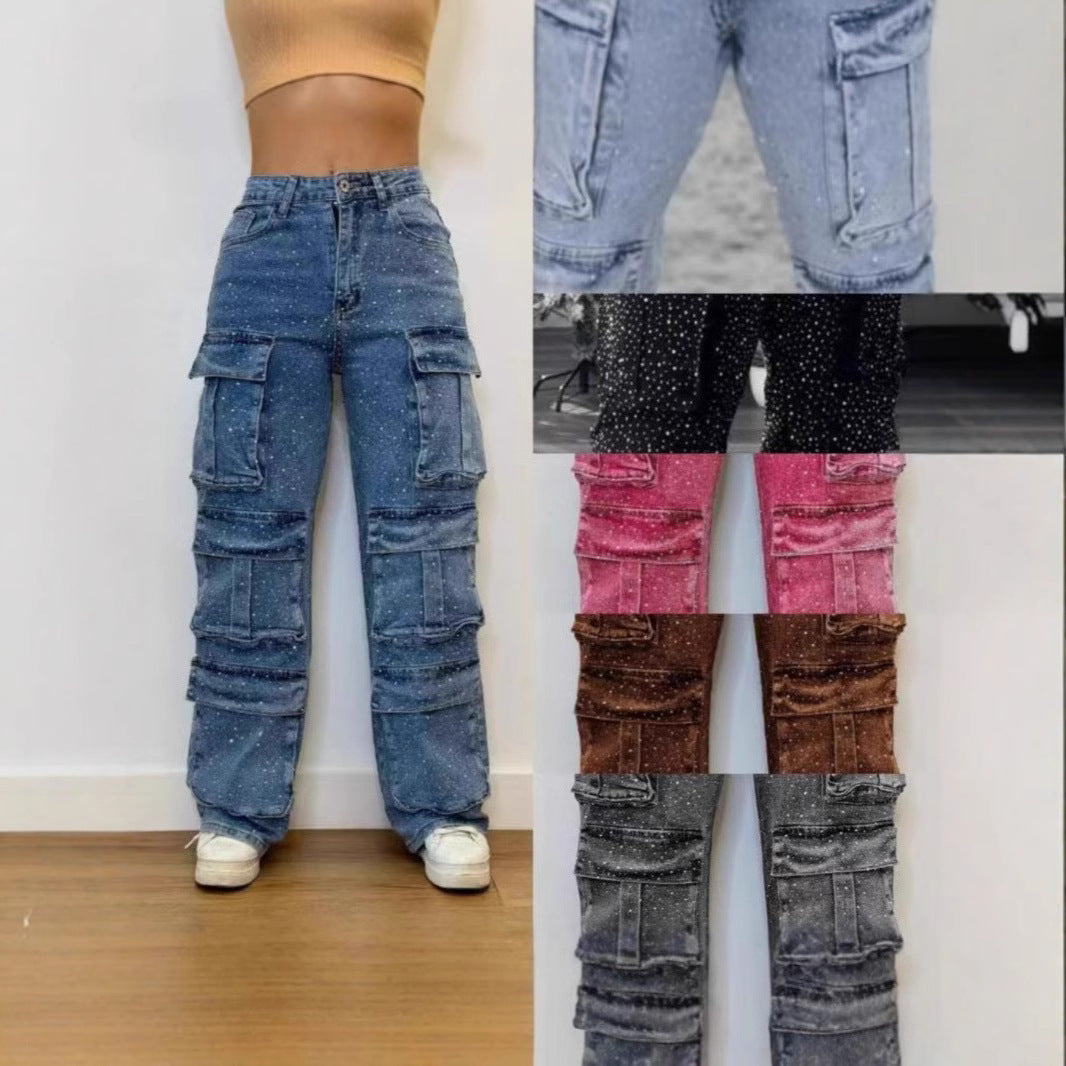 Femme Utility Cargo Jeans Drune