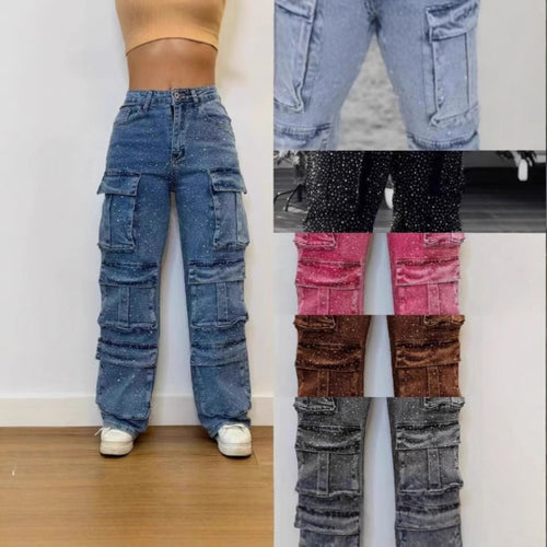 Femme Utility Cargo Jeans Drune