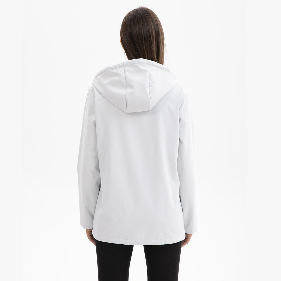 Damen wasserabweisende Outdoorjacke mit verstellbarem Kapuzenkragen Drune