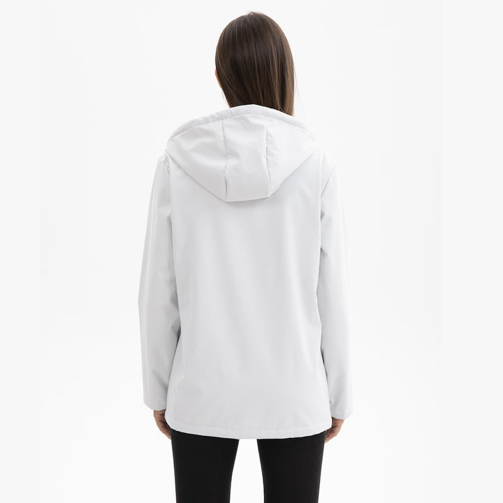 Damen wasserabweisende Outdoorjacke mit verstellbarem Kapuzenkragen Drune