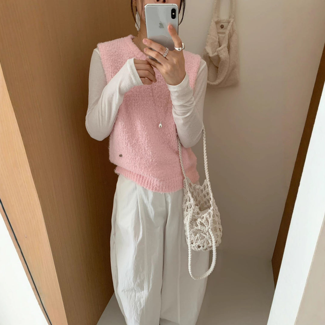 Damen Strickweste mit weichem, flauschigem Material und modernem Schnitt Drune