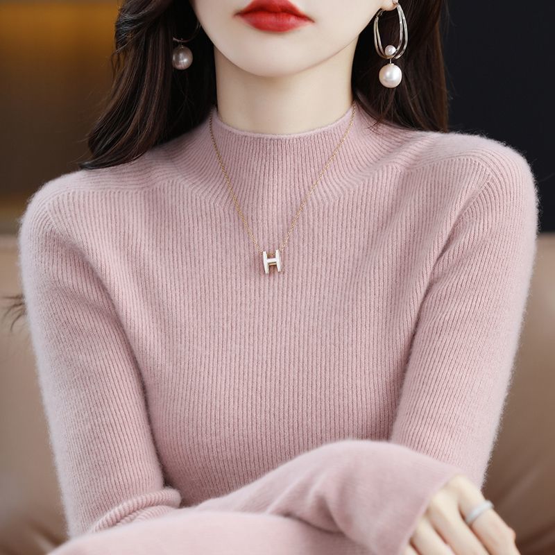 Damen eleganter Rollkragenpullover aus feinem Strick Drune