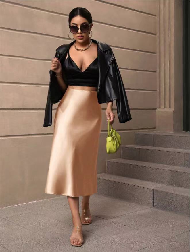 Damen Midi-Rock mit fließender Silhouette Drune