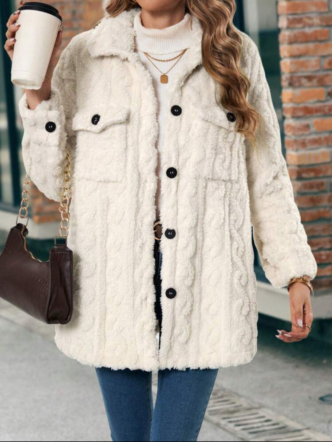 Damen weiche Jacke mit Muster Drune
