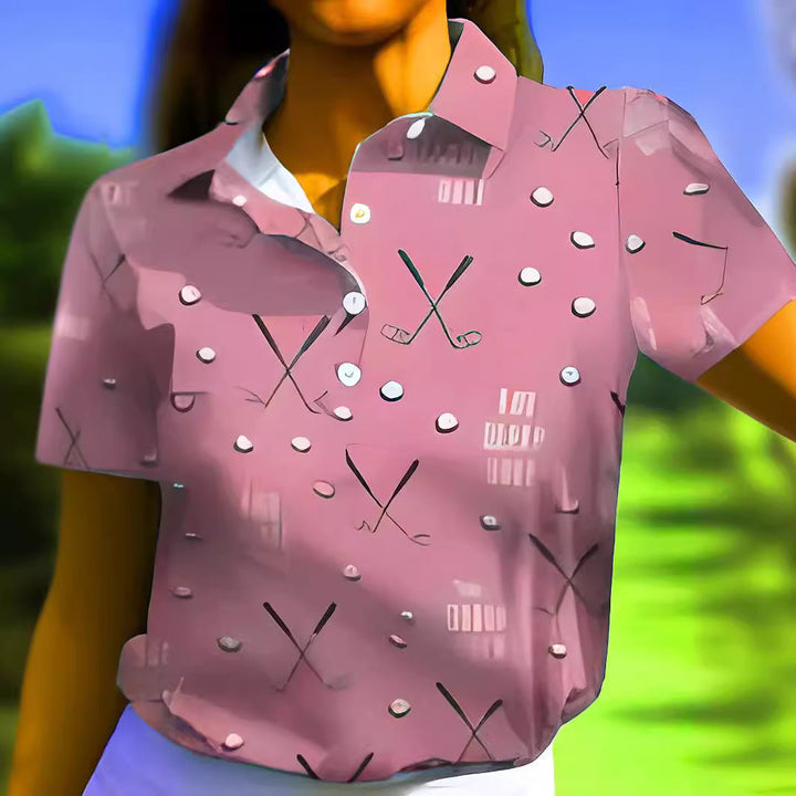 Damen Poloshirt mit modernem Golf-Muster und bequemem Schnitt Drune