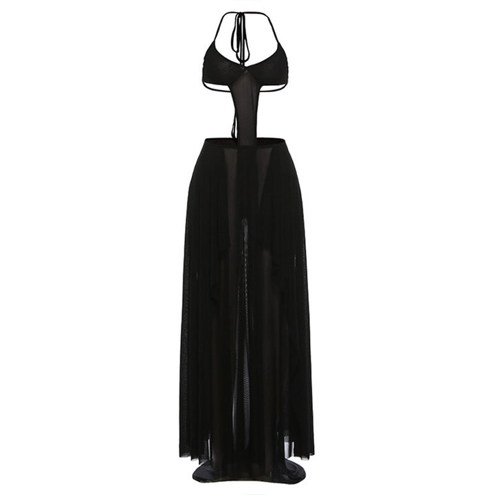 Damen Bikinikleid mit transparentem Rock und stilvollen Cut-Outs Drune