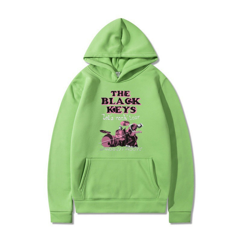 Damen Kapuzenpullover mit kreativem Rockband-Design und komfortabler Passform Drune