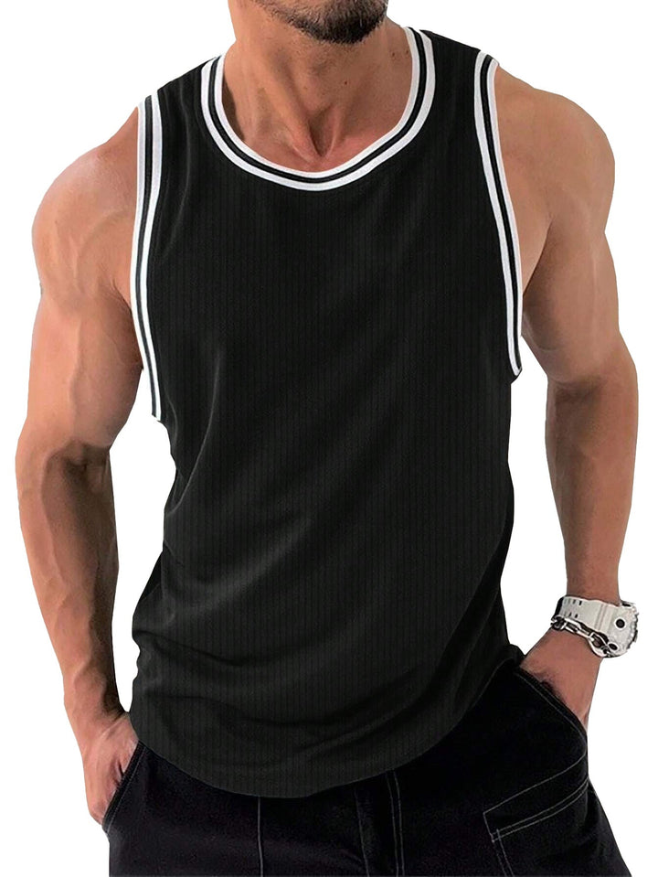 Herren Sportliches ärmelloses Tanktop mit atmungsaktivem Material und modernem Rippendesign Drune