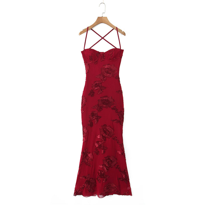 Damen Bodycon Kleid mit floralem Spitzenbesatz Drune