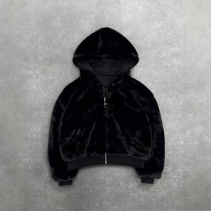 Damen Kapuzenpullover mit weichem Innenfutter und hochwertigem Reißverschluss Drune