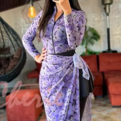 Damen Elegantes Maxikleid mit floralen Details Drune