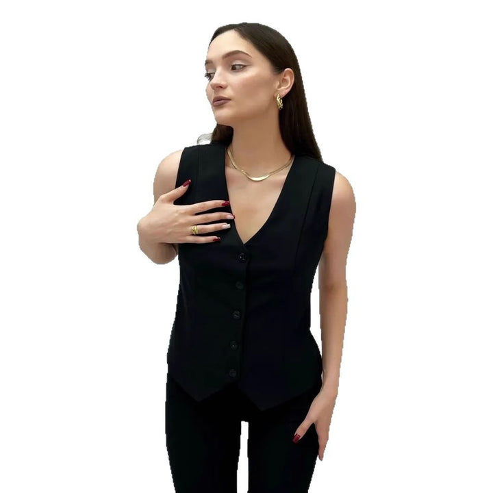 Damen ärmelloses Blusenkleid mit schmaler Passform Drune