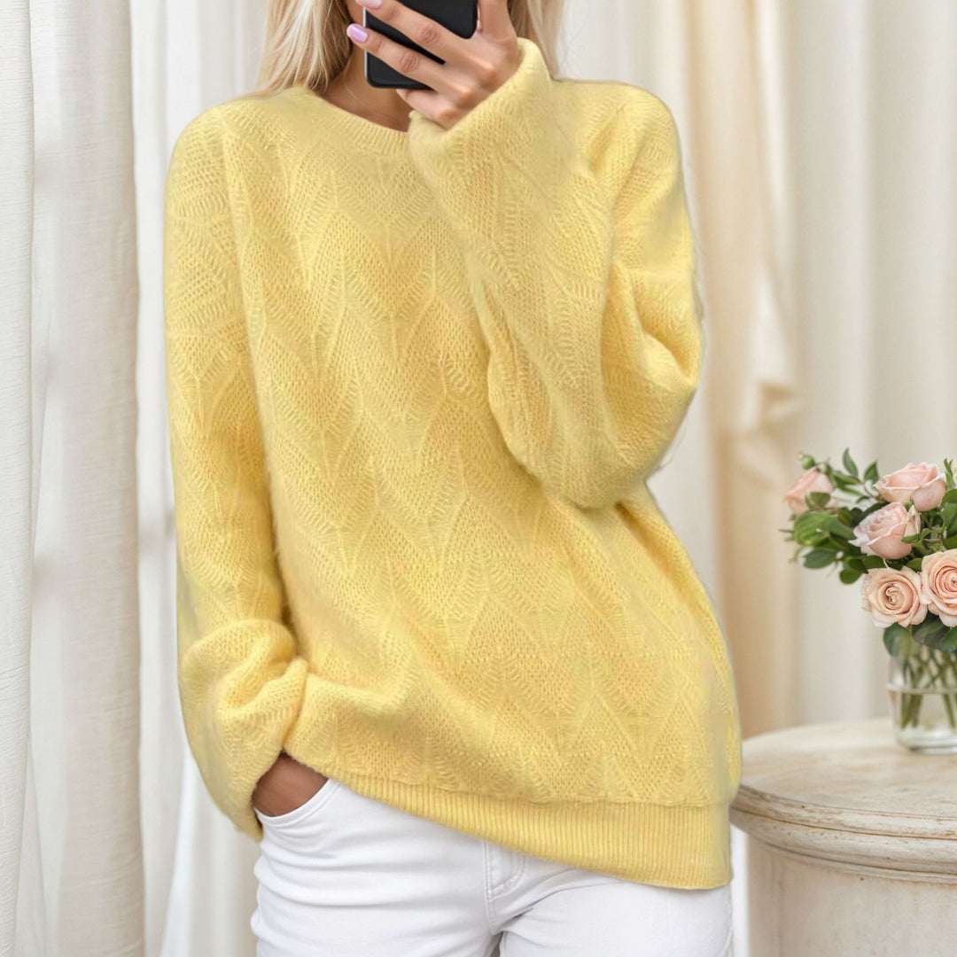 Damen weicher Strickpullover mit elegantem Muster Drune