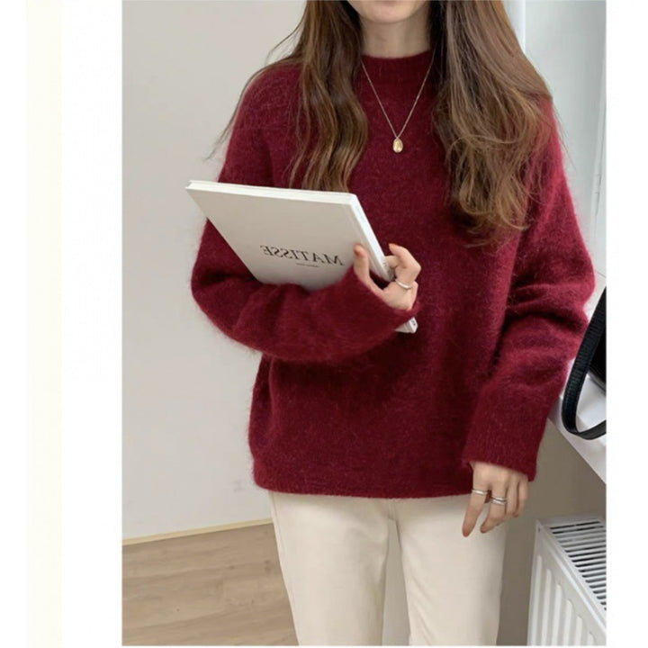 Drune | Pullover Pullover Mohair Mix Übergröße Passform Lange Ärmel Rundhals