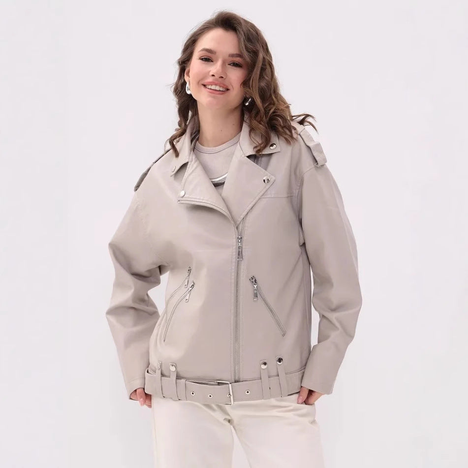 Damen modische Bikerjacke mit innovativen Details Drune