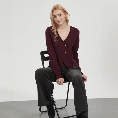 Damen Strickjacke mit eleganten Knopfdetails Drune